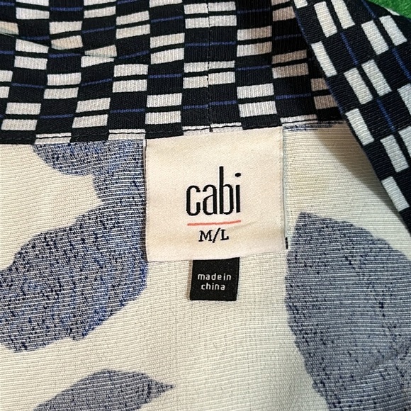 CABI BOTANICAL KIMONO STYLE TOPPER COVER UP BLUE/WHITE FLORAL PRINT SZ M/L - Picture 7 of 14